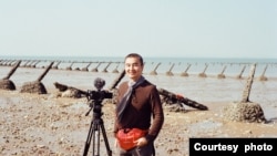 江松長在《金門》拍片現場。