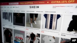 紐約的一個電腦上開啟希音(Shein)網站的一個廣告頁面。 （2023年6月23日）