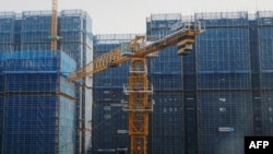 中國浙江省杭州市萬科集團開發建造的住宅樓。（資料照 2024年3月31日）