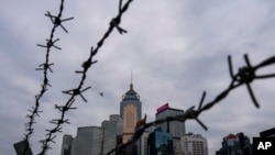 香港立法會全票通過根據《基本法》第23條訂立的新的國家安全法案當天的香港金融區景色。 (2024年3月19日)