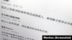 一些中國網民為希特勒對猶太人的屠殺做辯護（2023年10月10日）
