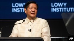 菲律賓總統費迪南德·小馬科斯（Ferdinand Marcos Jr.）在澳洲墨爾本的東協--澳洲特別高峰會上發表演說。（2024年3月4日）