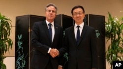 資料照：美國國務卿布林肯在紐約會晤中國國家副主席韓正。 （2023年9月18日）