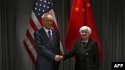 美國財長耶倫與中國副總理劉鶴在蘇黎世舉行會談。（2023年1月18日）