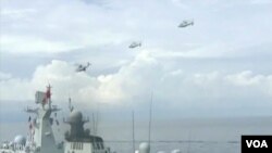 中國海軍到南中國海最南端宣示主權(視頻截圖)