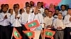 2024年4月22日，馬爾地夫馬累，馬爾地夫總統穆罕默德-穆伊祖（Mohamed Muizzu）在其領導的人民國民大會黨（PNC）贏得議會選舉壓倒性勝利後向支持者發表講話。