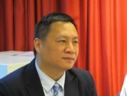 六四學運領袖王丹2019年5月20號出席台灣民主基金會舉行的座談會（美國之音張永泰拍攝）