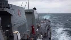 美國海軍阿利·伯克級驅逐艦拉爾夫·約翰遜號(USS Ralph Johnson)在台灣海峽執行例行任務。 (2023年9月9日)