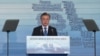 문재인 한국 대통령이 15일 서울 용산구 국립중앙박물관 열린마당에서 열린 제73주년 광복절 경축식에서 경축사를 하고 있다. 
