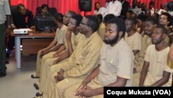 Activistas angolanos no primeiro dia de julgamento em Luanda. Angola, Nov 16, 2015
