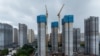 中國江蘇省淮安市的住宅建築工地。 （2024年10月17日）