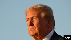 美國前總統、共和黨總統候選人特朗普在賓州巴特勒的競選集會上。 （2024年10月5日）