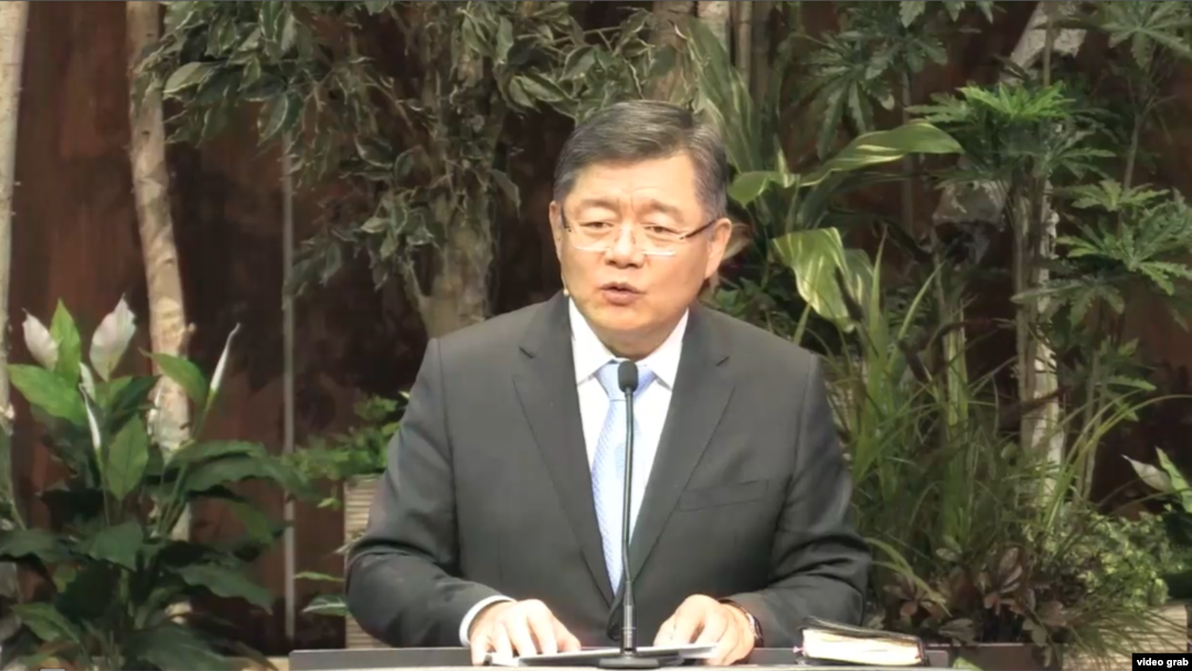 임현수 목사가 지난 1월 북한 방문을 앞두고 캐나다 '큰빛교회'에서 설교하고 있다. 임 목사는 북한 입국 후 연락이 두절됐다. (자료사진)