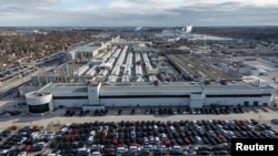 汽車製造商斯特蘭蒂斯在加拿大安大略省溫莎市的一個組裝廠。 (2025年2月4日)