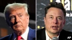 當選美國總統特朗普(Donald Trump)與美國科技實業家馬斯克(Elon Musk)
