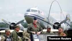 Gail Halvorsen, Berlin Airlift pilot known as Candy Bomber, attends a celebration to mark the 70th anniversary of the Berlin Airlift at the U.S. Army's airfield in Wiesbaden, Germany, June 10, 2019.