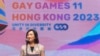 香港立法會議員葉葉淑儀於2023年11月4日於香港同樂運動會開幕典禮上致詞。 （美聯社）