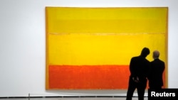 Visitors eye "Untitled," a 1952-3 abstract expressionist painting by U.S. artist Mark Rothko at Bilbo's Guggenheim Museum in 2011. 
