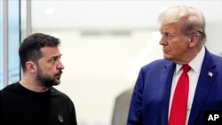 美國總統特朗普與烏克蘭總統澤連斯基在紐約舉行會晤。 （2024年9月27日）