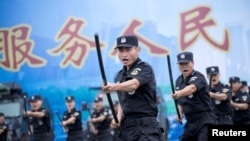中國南京的特警在訓練 （2017年9月27日）