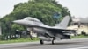 美製F-16V戰機在台中彰化一條高速公路上降落。 （2019年5月28日）