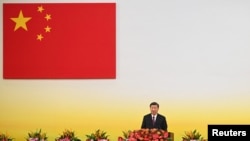 中國國家主席習近平7月1日在香港主權歸還中國25週年大會上講話。